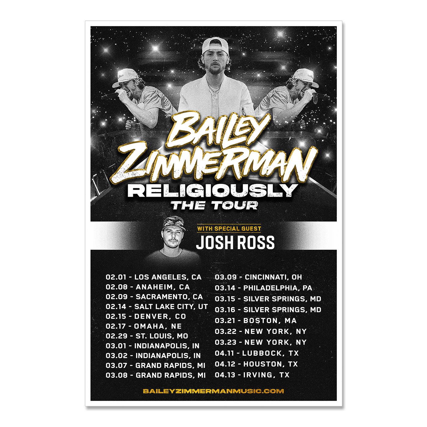 Religiously. The Tour. Poster Bailey Zimmerman