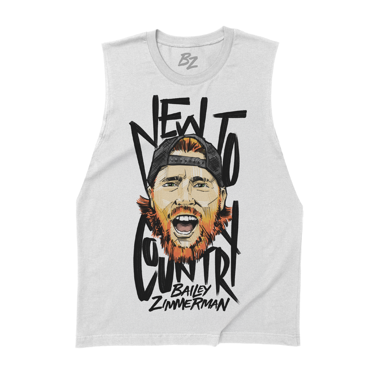 BZ Illustration Sleeveless White Tee