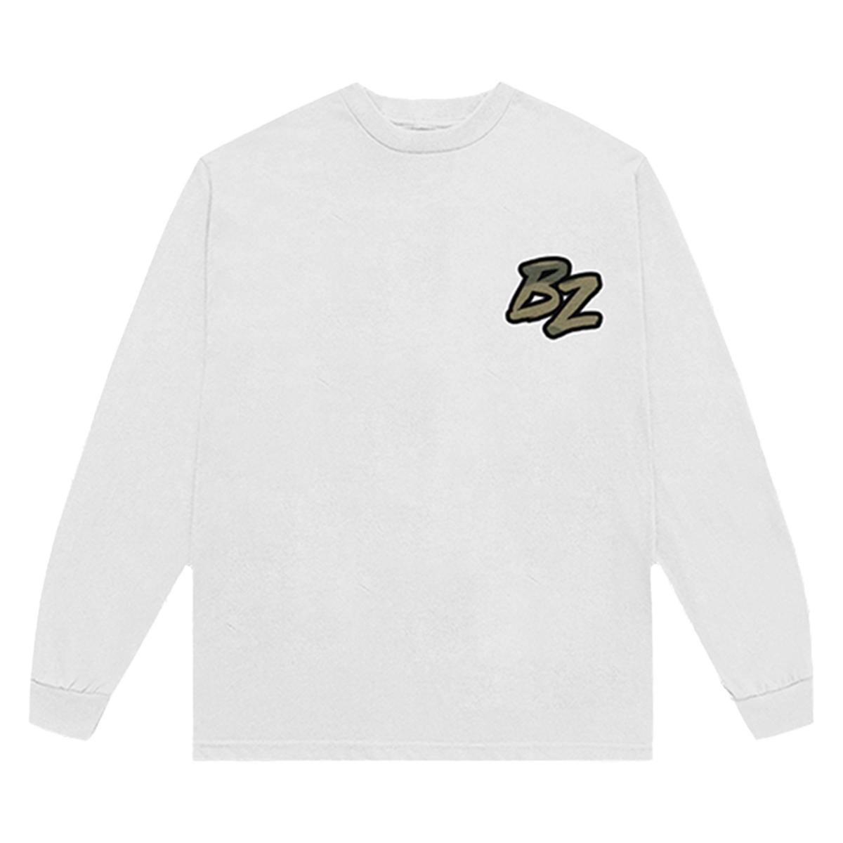 BZ Camo Logo White Long Sleeve