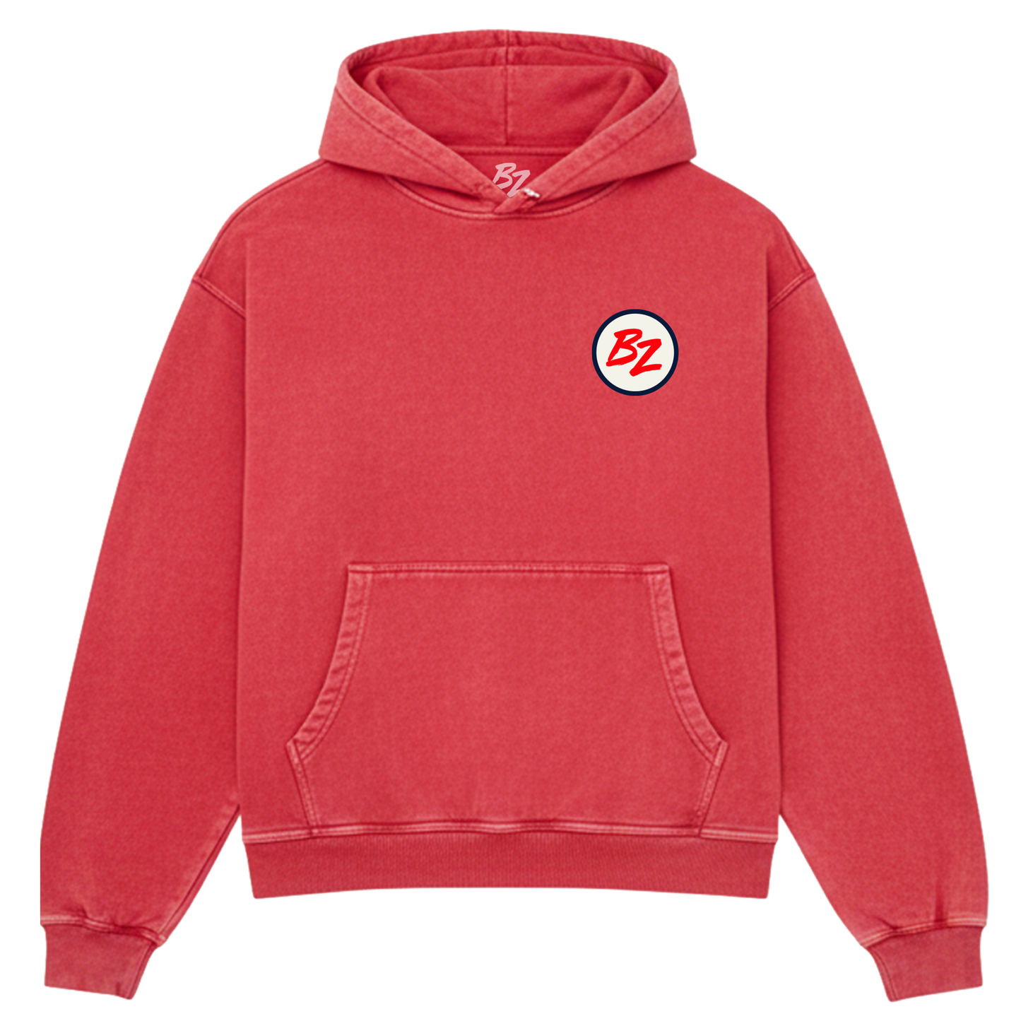 BZ Patch Collage Vintage Red Pullover Hoodie
