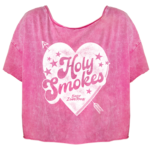 Holy Smokes Heart Ladies Pink Tee