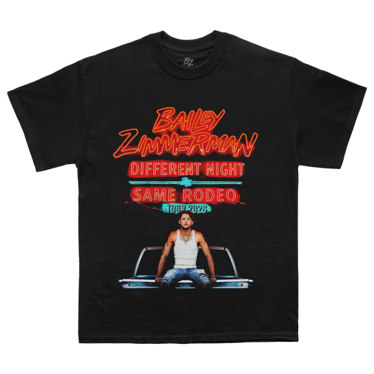 Different Night Same Rodeo 2026 Tour Black Tee