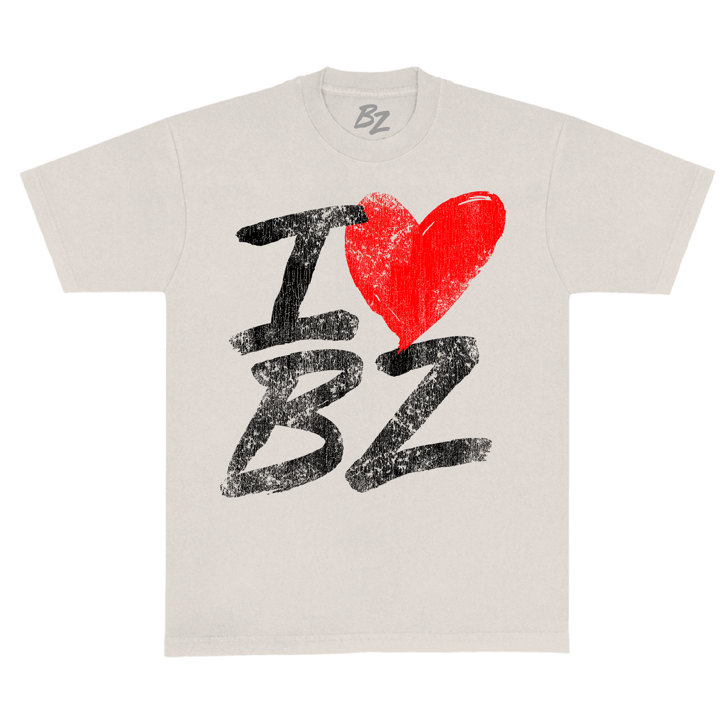 I Heart BZ Ivory Oversized Tee
